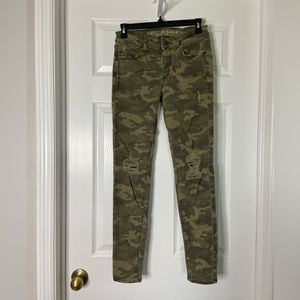 American Eagle Camo Ripped Pants